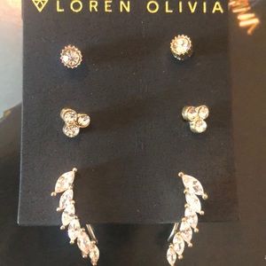Loren Olivia Set of 3 Fabulous Earrings NEW
